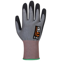 Portwest CT65 CT Cut E15 Nitrile Glove in Grey/Black - back view