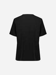 Inaura CU543LS Pulse Womens V-Neck Scrub Top in Black - back view