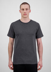 Basis Mens Short Sleeve Tee - X1001M in Charcoal Marle - model