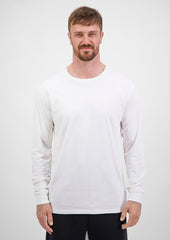 Basis Mens Long Sleeve Tee - X1002M in Ecru - model