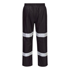Portwest F443 Iona Enhanced Lightweight Packable Trousers in Black - back view