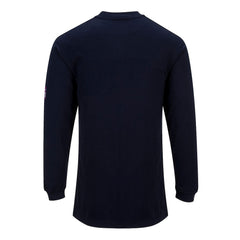 Portwest FR11 Modaflame Knit Anti-Static FR Long Sleeve T-Shirt in Navy - back view