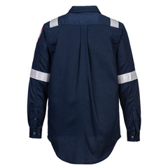 Bizflame Work Lightweight Anti-Static FR Shirt - FR720 - Portwest - Navy (rear)