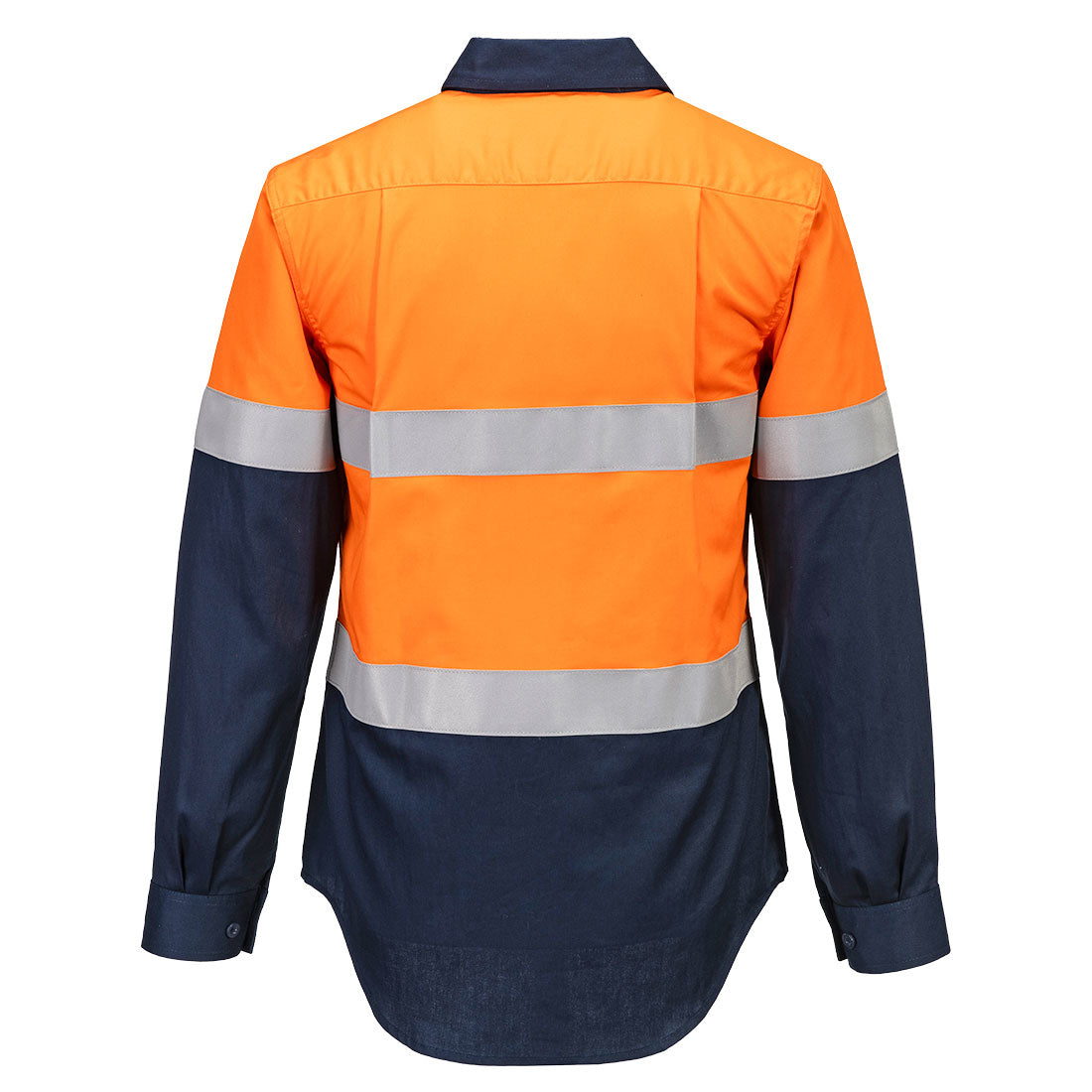 Portwest FR725 Bizflame FR Women's Shirt in Orange/Navy - back view
