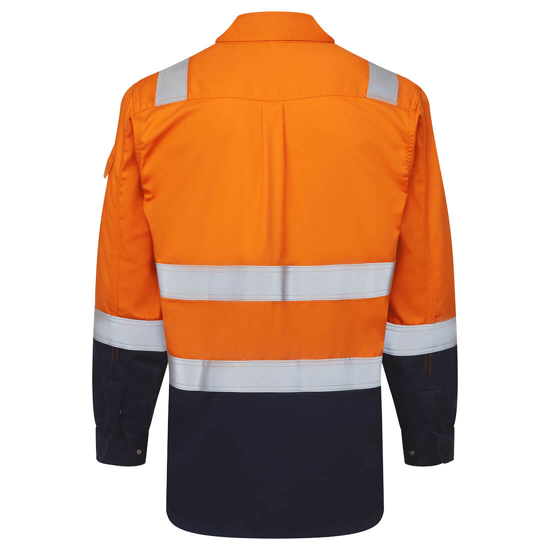 Portwest FR729 Bizflame Work Two Tone FR Shirt in Orange/Navy - back view