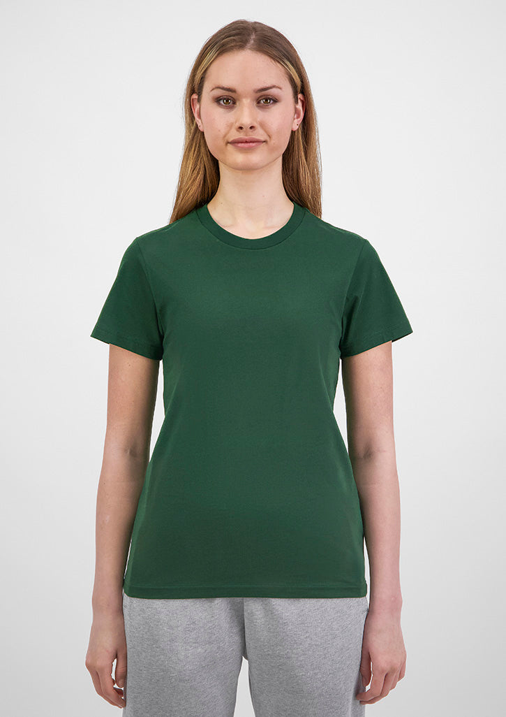 Basis Womens Short Sleeve Tee - X1001W in Forest - model