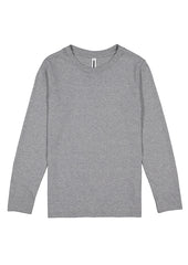 Basis Kids Long Sleeve Tee - X1002K in Grey Marle