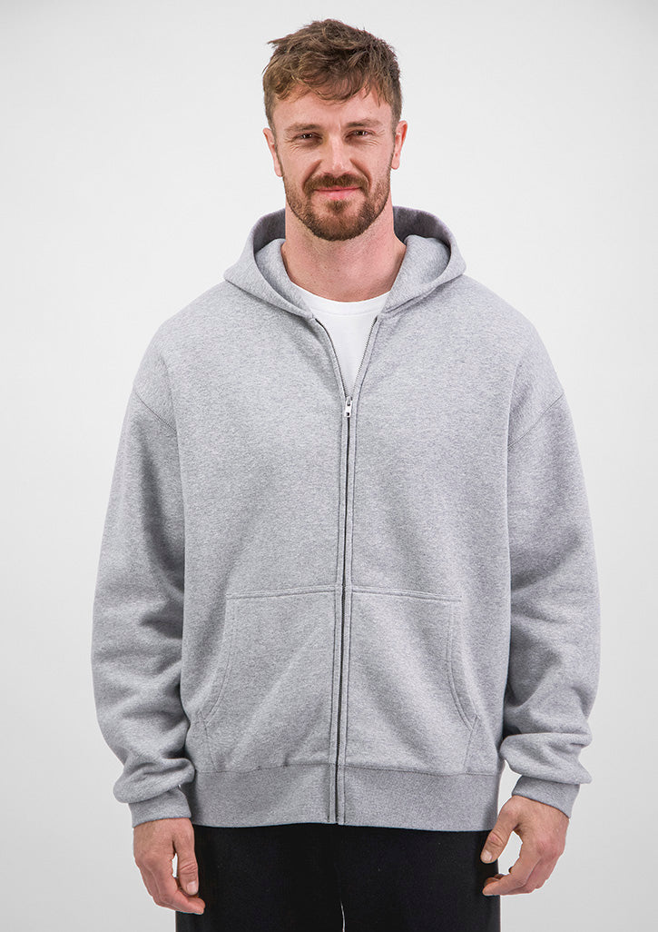 Everyday Mens Zip Hoodie - X2005M in Grey Marle - model