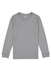 Basis Youth Long Sleeve Tee - X1002Y in Grey Marle