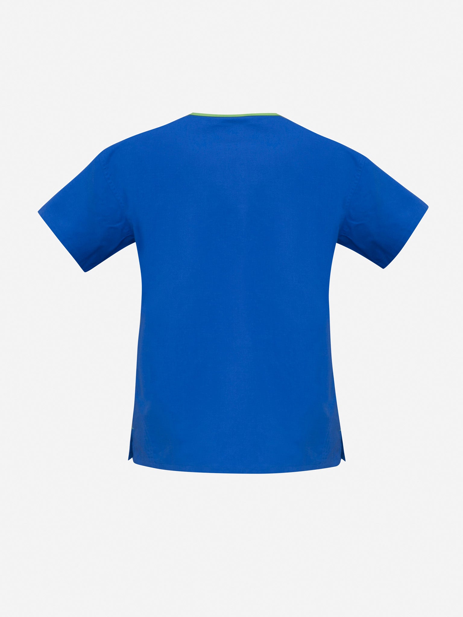 Inaura H10722 Classic Womens Contrast Scrub Top in Royal/Lime - back view