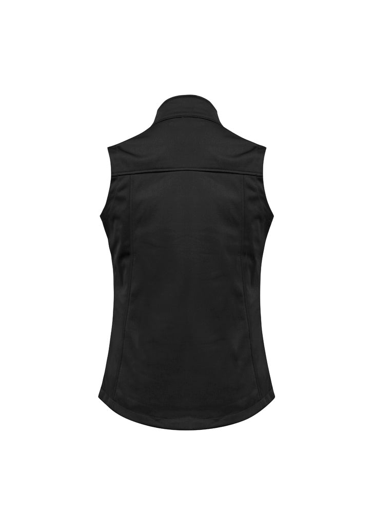 Biz Collection J29123 Softshell Womens Vest in Black - back view
