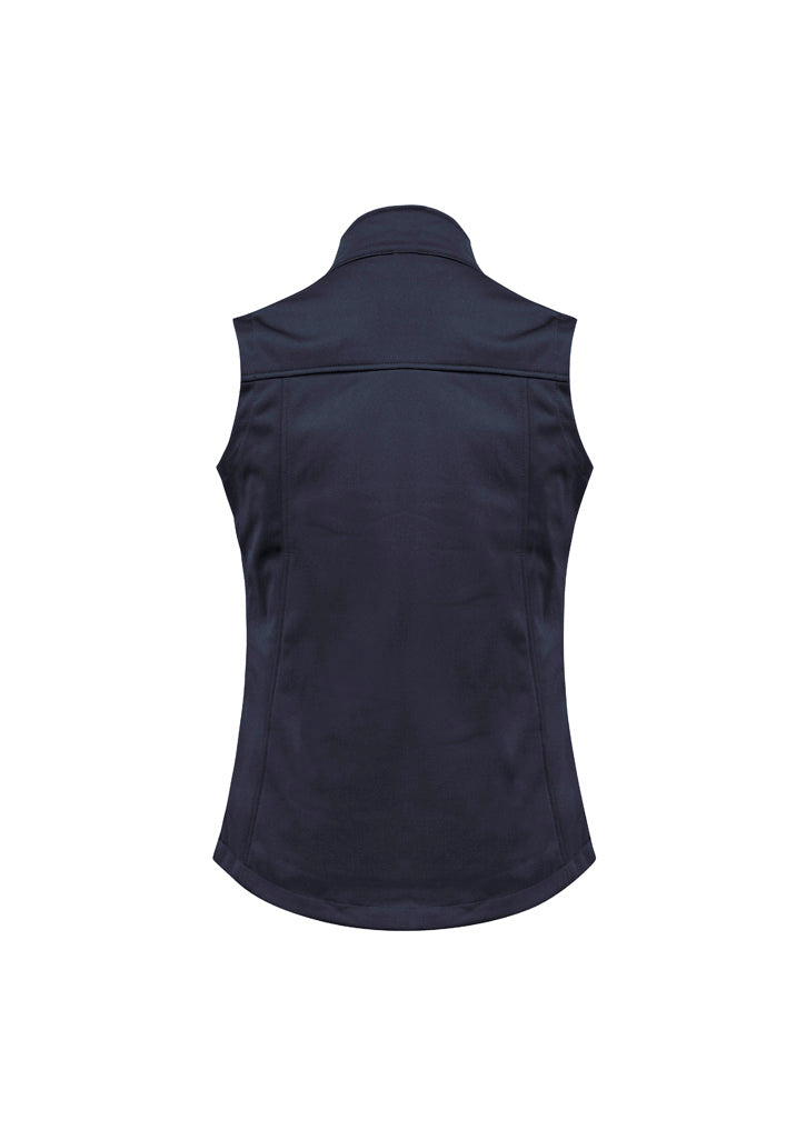Biz Collection J29123 Softshell Womens Vest in Navy - back view