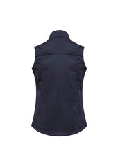 Biz Collection J29123 Softshell Womens Vest in Navy - back view