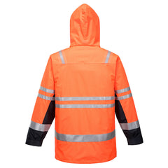 Portwest K8000 Huski FR Class D/N Fire Jacket in Orange/Navy - back view