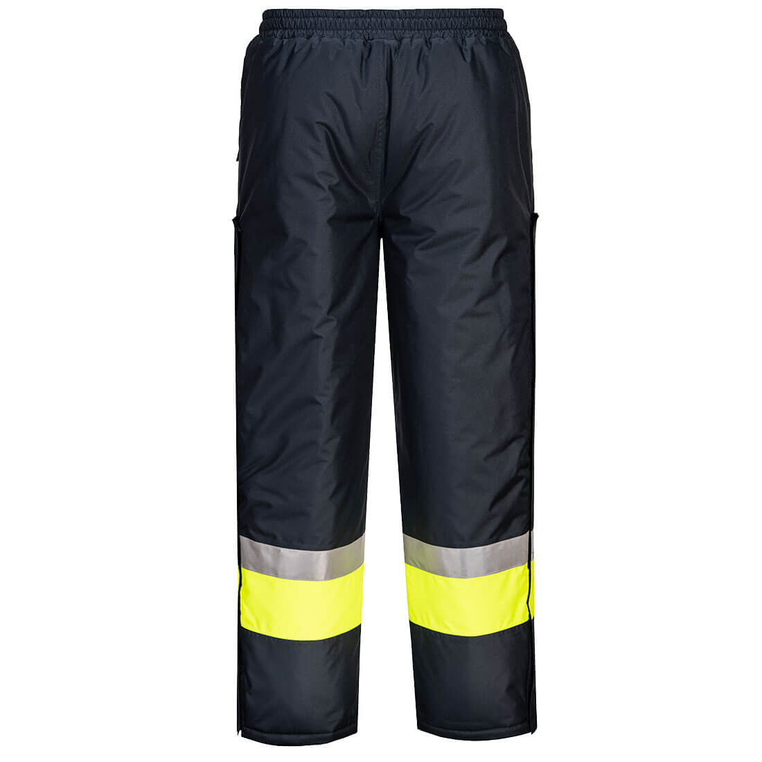 Portwest K8047 Huski Hi-Vis Contrast Freezer Pants in Yellow/Navy - back view