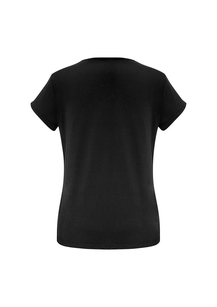 Biz Collection K819LS Lana Womens Short Sleeve Top in Black - back view