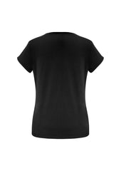 Biz Collection K819LS Lana Womens Short Sleeve Top in Black - back view