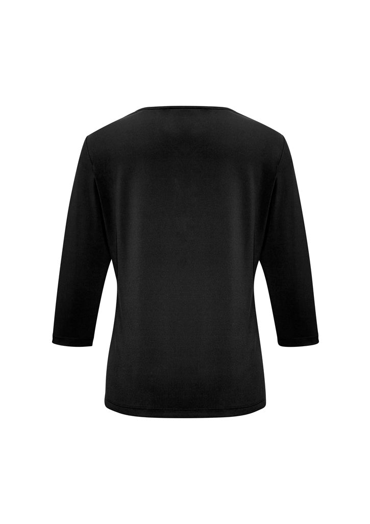 Biz Collection K819LT Lana Womens 3/4 Sleeve Top in Black - back view