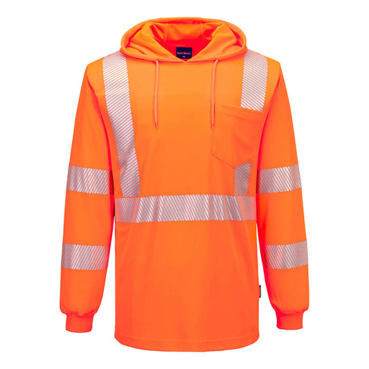 Hi-Vis Lightweight Hooded T-Shirt L/S - L042 - Portwest-0