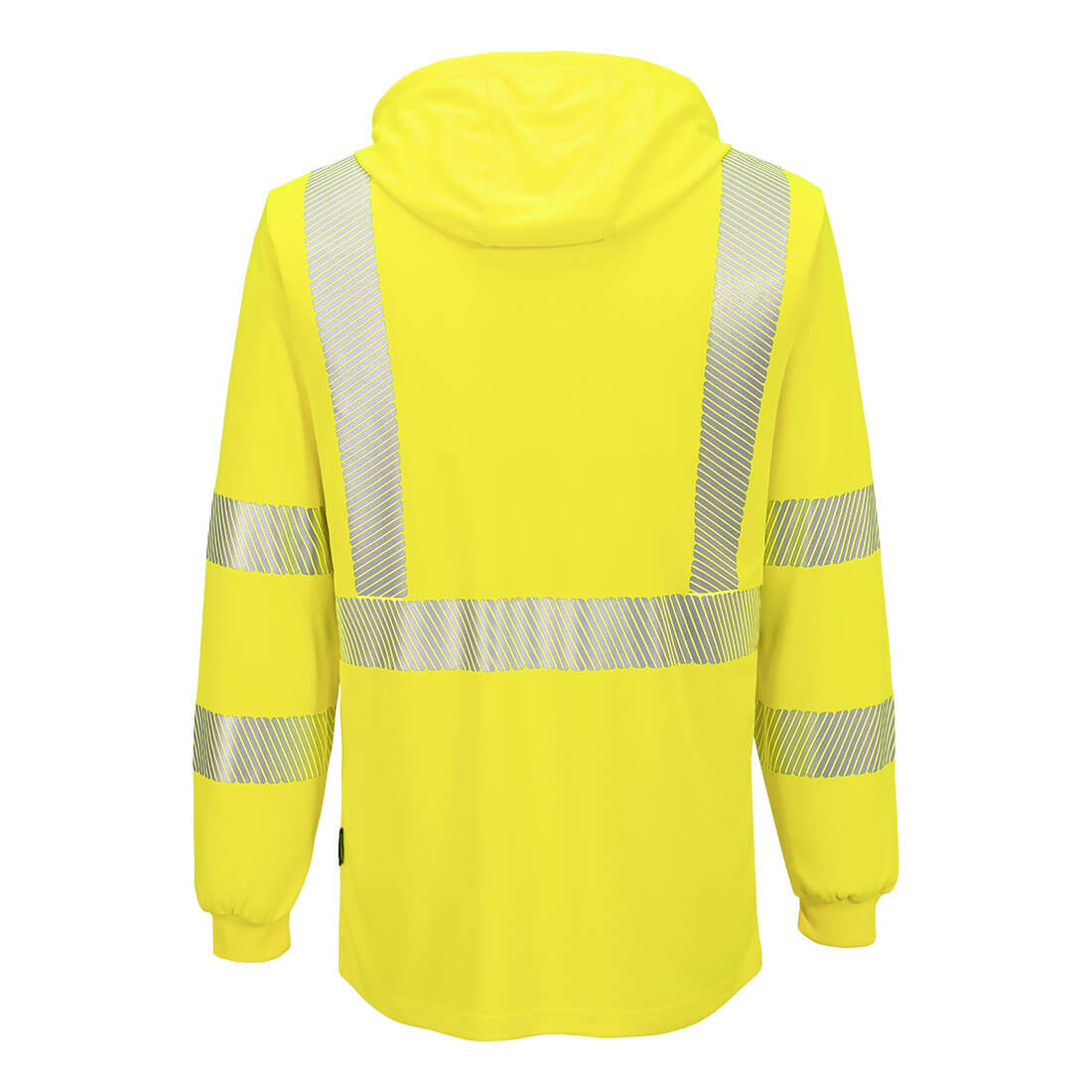 Portwest L042 Hi-Vis Lightweight Hooded T-Shirt L/S in Yellow - back view