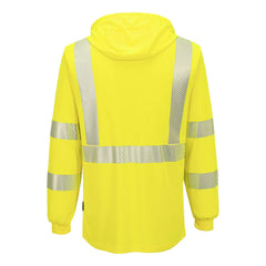 Portwest L042 Hi-Vis Lightweight Hooded T-Shirt L/S in Yellow - back view