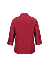 Biz Collection LB3600 Oasis Womens 3/4 Sleeve Shirt in Cherry - back view