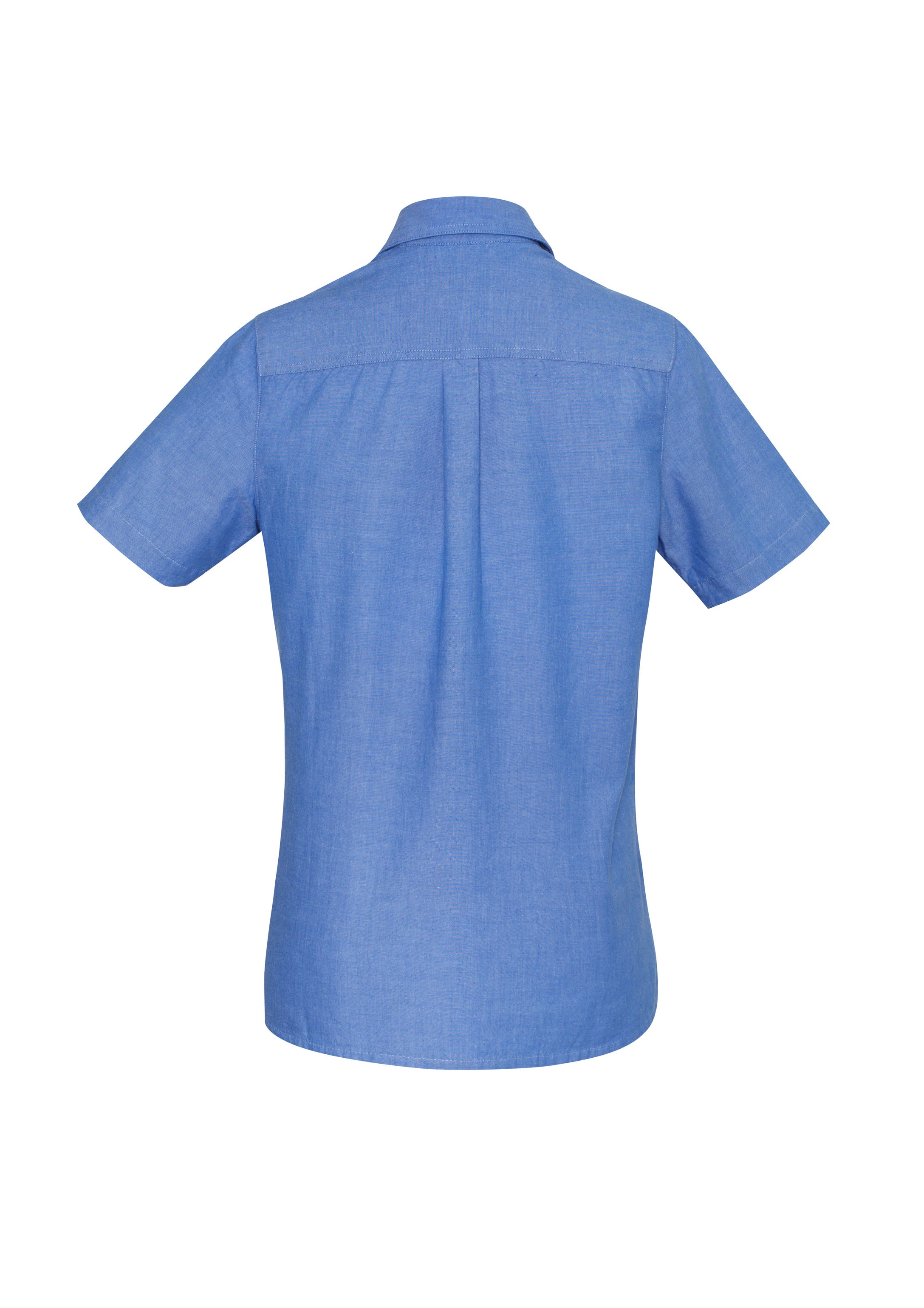 Biz Collection LB6200 Chambray Womens Short Sleeve Shirt in Chambray Blue - back view