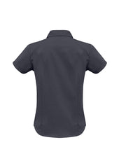 Biz Collection LB7301 Metro Womens Short Sleeve Shirt in Charcoal - back view