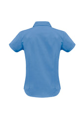 Biz Collection LB7301 Metro Womens Short Sleeve Shirt in Mid Blue - back view