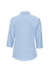Biz Collection LB8200 Micro Womens Check 3/4 Sleeve Shirt in Sky - back view