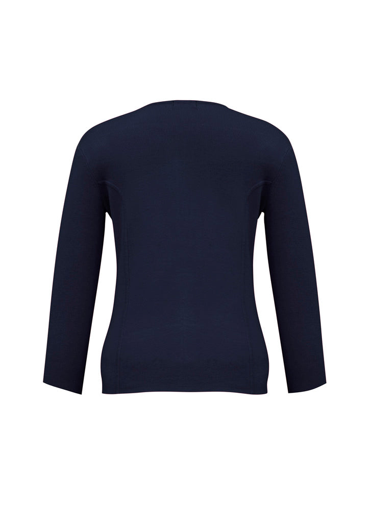 Biz Collection LC3505 2-Way Womens Zip Cardigan in Navy - back view