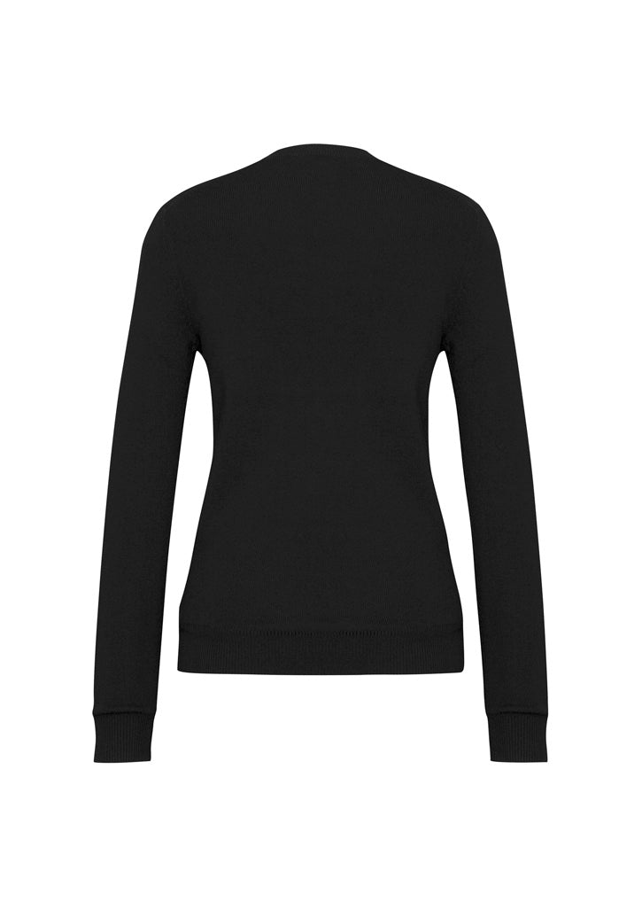 Biz Collection LP3506 V-Neck Womens Knit Pullover in Black - back view