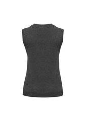 Biz Collection LV3504 V-Neck Womens Knit Vest in Charcoal - back view