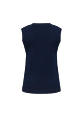 Biz Collection LV3504 V-Neck Womens Knit Vest in Navy - back view