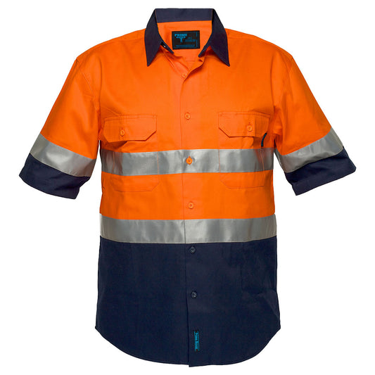 Hi-Vis Two Tone Regular Weight Short Sleeve Shirt with Tape - MA102 - Portwest-0