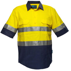Hi-Vis Two Tone Regular Weight Short Sleeve Closed Front Shirt with Tape - MC102 - Portwest-1
