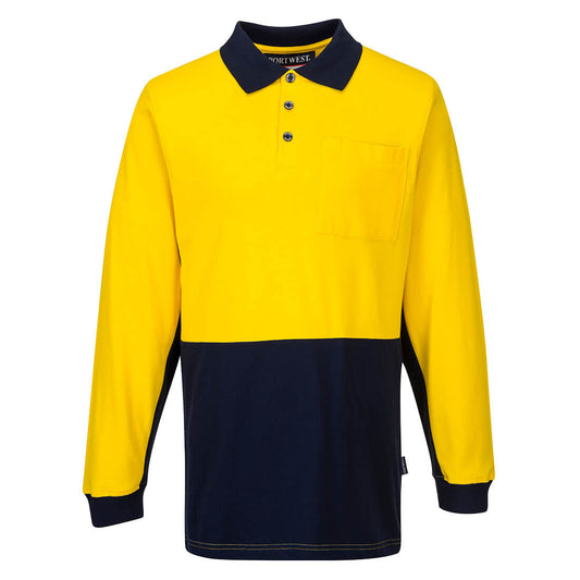 Long Sleeve Cotton Pique Polo - MD619 - Portwest-0