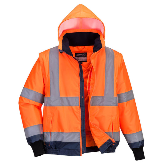 Hi-Vis 2-in-1 Contrast Essential Bomber Jacket - MJ464 - Portwest-0