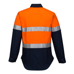 Portwest ML108 Hi-Vis Women's Contrast Shirt L/S in Orange/Navy - back view