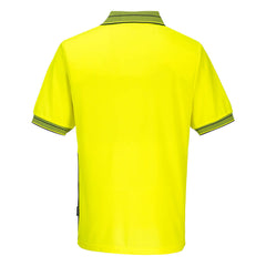Portwest MP110 Hi-Vis Micro Mesh Polo Shirt S/S in Yellow/Navy - back view