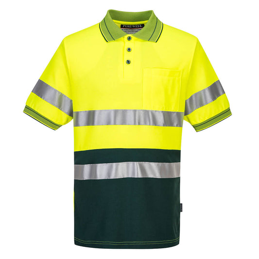 Hi-Vis Cotton Comfort Contrast Polo Shirt S/S - MP310 - Portwest-0