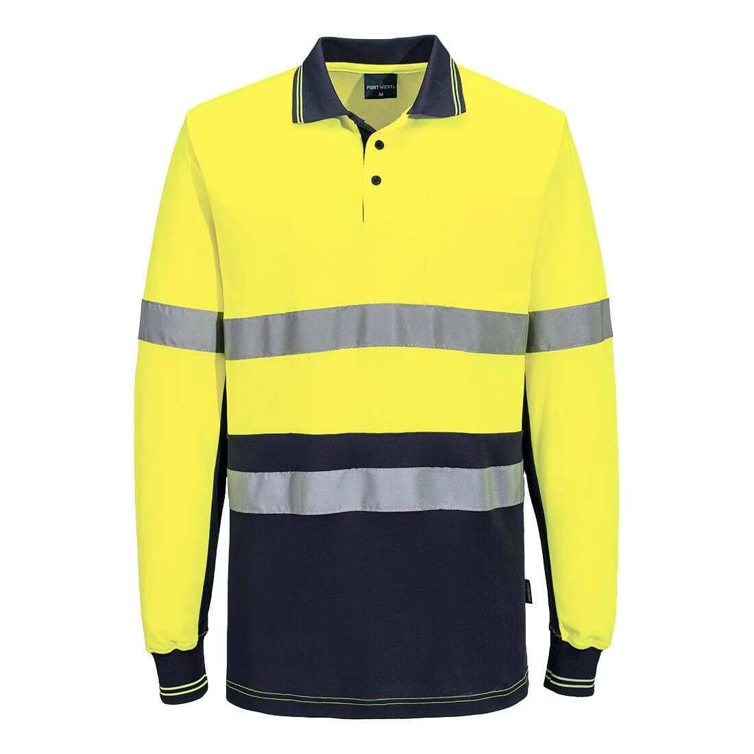 Hi-Vis Class D/N Cotton Comfort Contrast Polo Shirt L/S - MP413 - Portwest-1