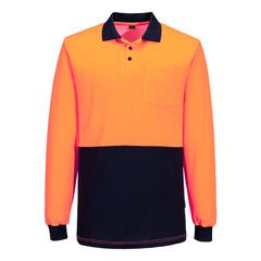 Hi-Vis Cotton Comfort Contrast Class D Polo Shirt L/S - MP414 - Portwest-0