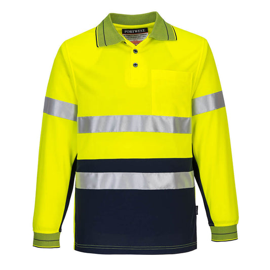 Hi-Vis Contrast Polo Shirt L/S - MP513 - Portwest-0