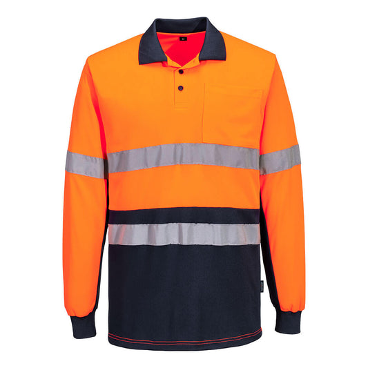Hi-Vis Class D/N Contrast Polo shirt L/S - MP613 - Portwest-0