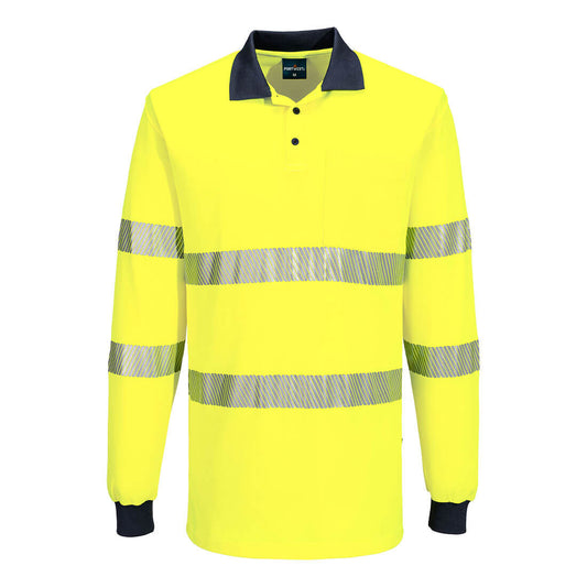 Hi-Vis Cotton Comfort Polo Shirt L/S - MP614 - Portwest-1