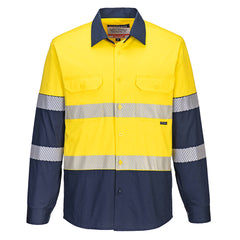 Hi-Vis Stretch Contrast Shirt L/S - MS105 - Portwest-1