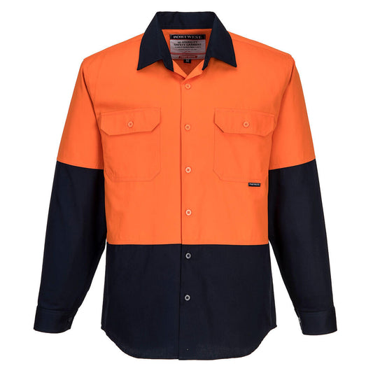 Canberra Hi-Vis Contrast Class D Shirt L/S - MS901 - Portwest-0