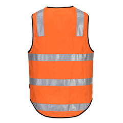 Portwest MW338 Hi-Vis Cotton Zipped Vest in Orange - back view