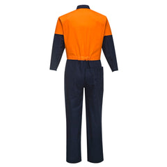 Portwest MW931 Hi-Vis Contrast Class D Coverall in Orange/Navy - back view